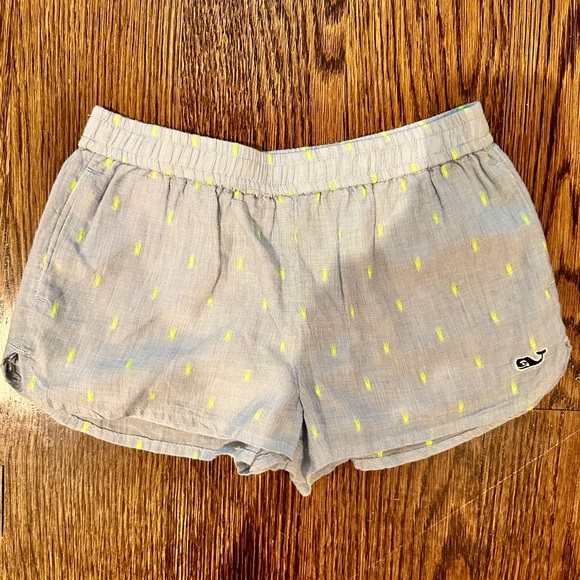 Vineyard Vines Toddler Girls Pull on Neon yellow and blue shorts 4T - Picture 1 of 4